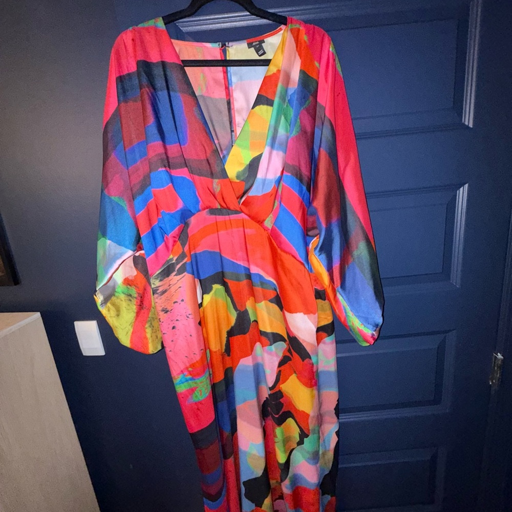 River Island Multicolor Abstract Print Maxi Dress